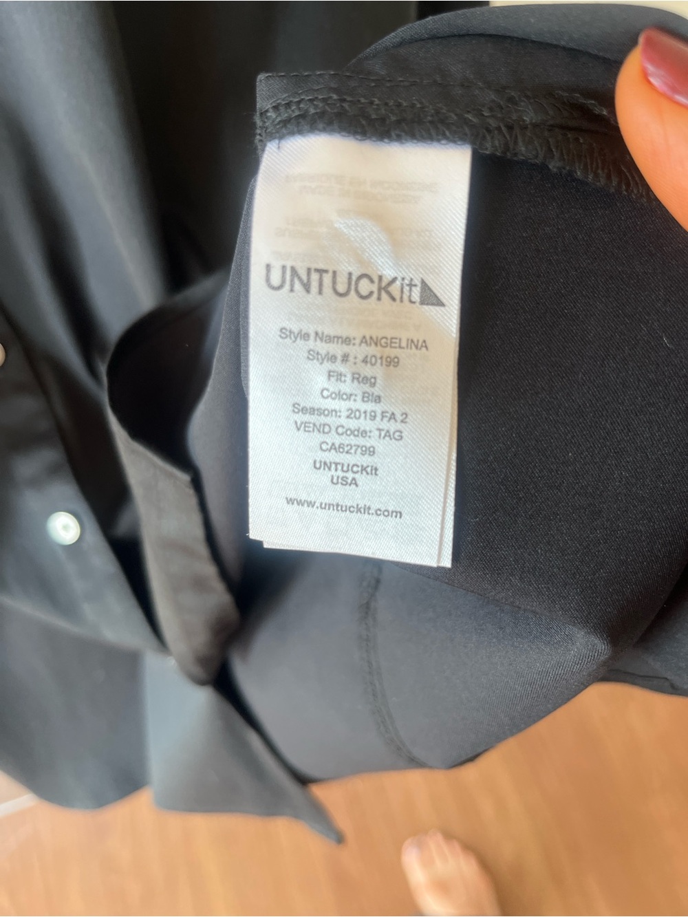 UNTUCKit Angelina Black Cotton Shirtdress with stretch - like new - Picture 14 of 15